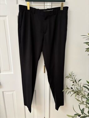 Perry Ellis Men's Black Dress Trousers 36x32
